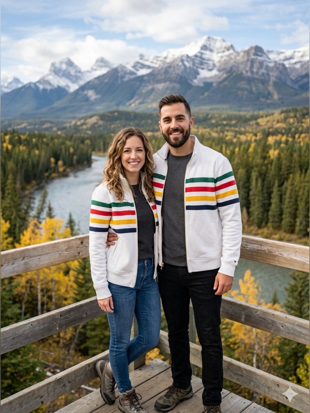 Tommy Hilfiger x Hudson’s Bay Company HBC Stripes White Zip-Up Fleece Jacket
